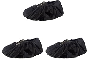 QAYMZUMD 3 Pairs Reusable Overshoes, Resistant Waterproof Boot Covers,Shoe Covers Slip Resistant Waterproof Boot Covers, Machine Washable Household Dust-Proof and Anti-Fouling Black Shoe Covers