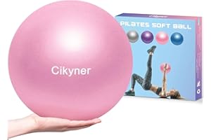 Cikyner Gymnastikball Klein, 23-25 cm Soft Pilates Ball mit aufblasbarem Strohhalm für Pilates, Yoga, Ganzkörpertraining, Verbesserung des Gleichgewichts zu Hause im Fitnessstudio und im Büro