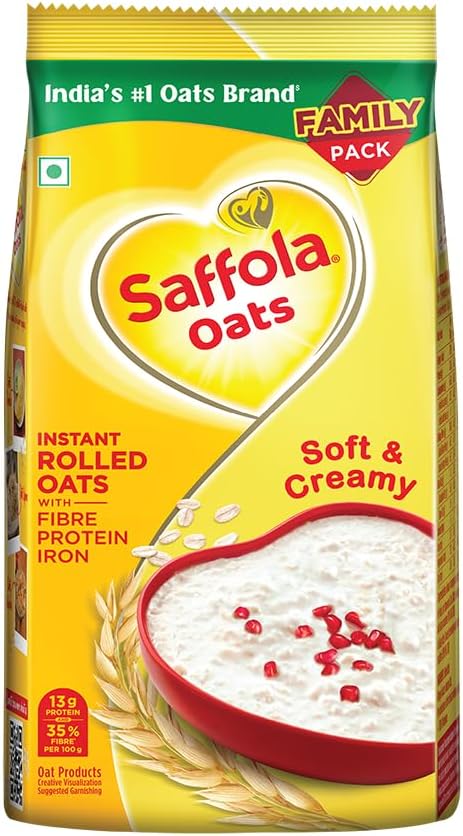 SaffolaOats, Instant Rolled Oats, Soft & Creamy Oats, P...