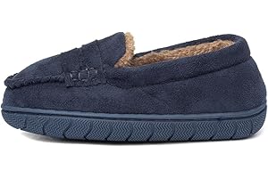 The Slipper Company Caleb Boys Navy Moccasin
