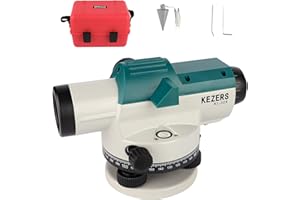 KEZERS KL-32X Kit de niveau optique automatique avec compensateur magnétique amorti auto-nivelant et verrou de transport, mesure de la hauteur/distance/angle de haute précision