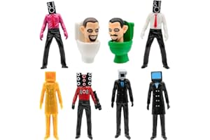 IOSCDH 8pcs Skibidi Toilet Figuras Decoración para Tarta Skibidi Toilet Mini Juego de Figuras Fiesta de Cumpleaños Decoración Cake Topper Skibidi Regalos de Cumpleaños para Niños