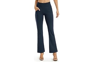 Promover Yoga-Hosen für Damen Mit Taschen Activewear-Hosen Trainieren Bootleg Schlaghose Bootcut Sporthose Fitness Hohe Taille Flare Hose Aktive Freizeit Jazzpants