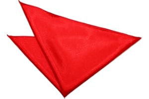 AAMERA Mens Red Hanky Handkerchief Pocket Square Plain Satin Solid Wedding Accessory