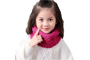 LONTG Schal Junge Mädchen Strickschal Herbst Winter Schlauchschal Einfarbiger Rundschal Gestricktes Halstuch Weiche Warme Kinderschal Outdoor Spielen Loop Schal Kinder Halswärmer Scarf als Geschenk