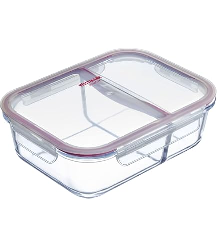 QuaLife Set van 3 kleurrijke lunchboxen met deksel van gehard glas, 640 ml, lekvrij, stapelbaar, magnetron- en vaatwasmachinebestendig, BPA-vrij, perfect voor het bereiden van