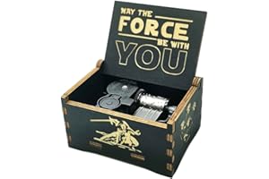 MICTENEY Caja de música Y&S de Star Wars en madera grabada con manivela manual. Caja de música Winter is Coming para regalo infantil, madera, Star Wars