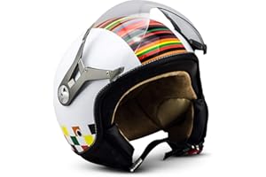 ‎SOXON Soxon® SP-325 „Couleur“ · Jet-Helm · Motorrad-Helm Roller-Helm Scooter-Helm Moped Mofa-Helm Chopper Retro Vespa Vintage Pilot Biker Helmet · ECE 22.05 Visier Schnellverschluss Tasche XS (53-54cm)