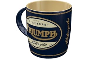Nostalgic-Art 43075 Triumph kubek do kawy w stylu retro, z logo – pomysł na prezent dla fanów motocykla, duży kubek ceramiczny, styl vintage, 330 ml