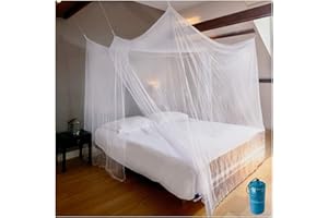 ZANZARIERA ALTA QUALITÀ EVEN Naturals® per letto matrimoniale, DUE aperture, Kit sospensione, Borsa per trasporto & eBook, Schermo tenda a copertura rettangolare, Protezione repellente insetti
