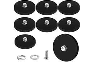 Aenienoe 8Stück Neodym Magnete Gummiert 43mm Magnete mit Gewinde 15kg Sehr Starke Magnet Gewinde,Gummierte Magneten Innen-Gewinde M4