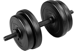 MOVIT Ensemble d'haltères courts, variantes de 1x10 à 1x20 kg, barres tournées avec fermetures en étoile