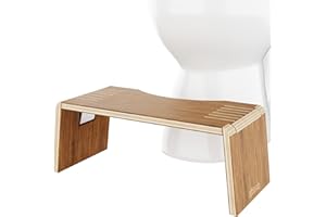 Squatty Potty Oslo Folding Bamboo Toilet Stool – 7 Inches, Collapsible Bathroom Stool for Kids and Adults – Brown, Portable and Space-Saving (Teak)