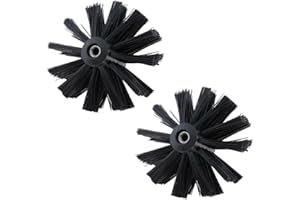 HpLive 2 cepillos de limpieza de chimeneas, 100/150 mm, herramienta de limpieza de conductos de chimenea, cabezal de cepillo de cerdas de nailon para conductos, ventilación, limpieza de chimeneas
