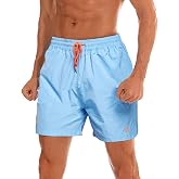 ZOXOZ Men's Swim Trunks with Pocket Surfers Waterproof Quick Dry with Mesh Lining