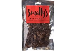 Smally's Biltong - Fatty Biltong Chilli, High Protein Beef Biltong Snack, Ready to Eat, Gluten Free, No Added Sugar, No Artificial Colours or Flavours - 500g