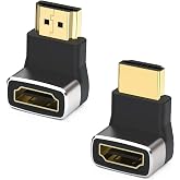 SHUBEIEUMI 2 Pack 8K HDMI Adapter with 90 Degree and 270 Degree Angle Male to Female Compatible for HDTV, Laptop, PS4, Xbox