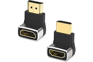 SHUBEIEUMI 2 Stück 8K HDMI Winkelstecker 90 Grad und 270 Grad, mit 8K@60Hz 4K@120Hz, HDMI 2.1 Winkel Adapter, für HDR, VRR, Dolby, eARC, 3D für PS5