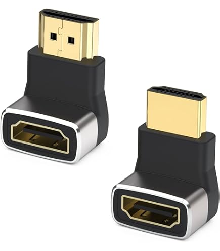 Duttek 180 Degree Mini HDMI Adapter 8K@60Hz, 48Gbps, U Shape Up Angle Mini HDMI Male to Mini