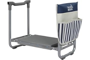 THRINK Foldable Garden Kneeler Seat with Thick Kneeling Pad – Heavy Duty Garden Stool with Large Tool Pouch/Bag – Ideal Gardening Gift for Parents