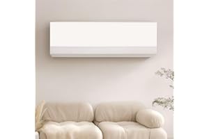 Treer Funda para Aire Acondicionado Interior, Funda para Aire Acondicionado Pared Elástico Antipolvo para Pared Montaje Unidades Split Interior AC Cubiertas (Blanco,75-95)
