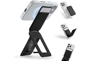 MOFT Portefeuille Magnétique Trépied pour Smartphone avec Porte-Cartes, Support Trépied Multifonction Magnétique Compatible NFC pour Voyage et Navette, Noir Jais