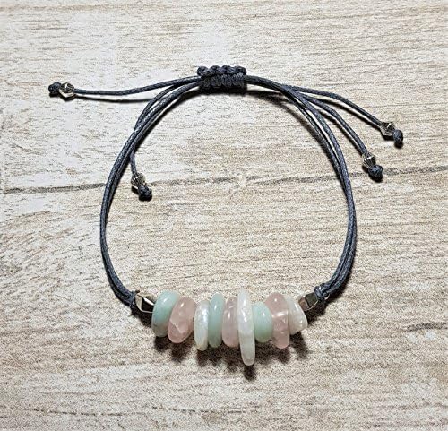 Adjustable Fertility/ Pregnancy/ Birth Gemstone Bracelet with, Amazonite, Rose Quartz and Moonstone