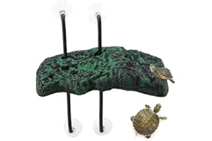 PSSOPP Turtle Basking Platform Automático Flotante Turtle Pier Terrapin Dock Frogs Reptile Ramp Platform Terrario Tanque Ornamento con Ventosa para Animales semiacuáticos(M)