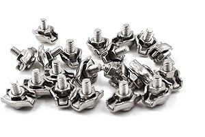 SEERAPHEE Acero inoxidable dúplex de 2 postes Wire Rope Clip Cable Clamp, M3, 20 piezas