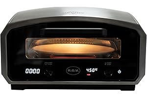 RGV Vulcano Forno Elettrico per Pizza, Piatto Girevole, Apertura a Slitta, Temperatura 450°C, Pizza Pronta in 2 Minuti