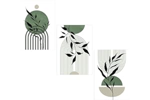 Embhlitfe Zestaw 3 sztuki ściennej, płótno, boho, dekoracja ścienna, nowoczesne plakaty na ściany, 30 x 40 cm, minimalistyczna botaniczna dekoracja ścienna, abstrakcyjna, płótno, sztuka ścienna do