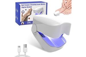 GLAUSTALOS Dispositivo Trattamento Laser Micosi Unghie, Dispositivo Laser dei Funghi Unghie Indolore per Mani e Punta Migliorare Unghie Danneggiate 7 Minuti al Giorno, Luce Infrarossa 910nm e Blu 460nm (Bianco)