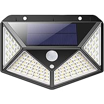Faretti Solari Esterno 4 Pezzi | 100 LED Con Sensore Movimento | Energia Solare