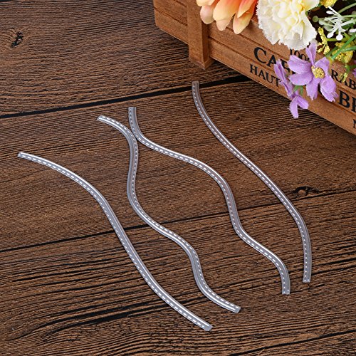 Amazingdeal365 4PCS Kurve Metall Form Schablonen Schneiden DIY Dekor Sammelalbum Karten Buchzeichen Lesezeichen als Geschenk für Freunde Geburtstag Kinder,Kindergarten Hobby Schule Handarbeit Unterricht usw. Ein tolles Geschenk! - 2