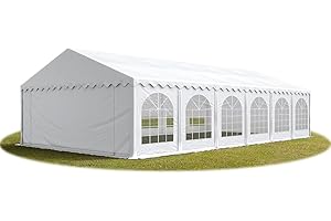TOOLPORT Carpa de Fiesta 6x12 m Lona PVC 750 N 100% Impermeable con Estructura de Suelo Blanco