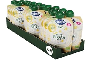 Hero Solo Bio, Frutta e Yogurt 100% Bio, Nutri Flora, Purea di Mango, Avena e Banana con Yogurt, Senza Zuccheri Aggiunti- 18 Confezioni da 100 gr