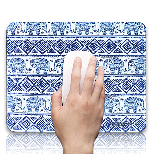 Gaming Mauspad(260 x 210 x 4 mm) ,Lizimandu Silent Designer Mousemat /Standard Size Anti-Rutsch-Gummi-Basis Mauspad(Elefanten/Elephant) - 2