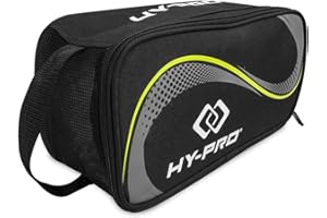 Hy-Pro Performance Boot Bag – Water-Resistant Shoe Bag with Breathable Airmesh, Ripstop Fabric, Durable Bootbag for Rugby & Football Boots, Golf Shoes, Sports & Travel Use, Black