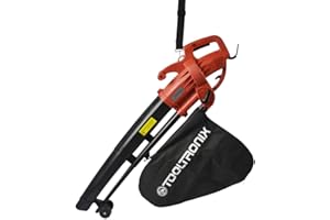 TOOLTRONIX Laptronix 3 in 1 Electric Leaf Blower 2800W Garden Vacuum with Mulcher 35 Litre Collection Bag 10:1 Shredding Ratio, Automatic Mulching Compacts Leaves in Bag with 10m Cable