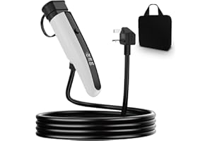 EV Charger Type 2 to 3 Pin Plug, Portable EV Charging Cable, 3kW [8/10/13A] Electric Car Charger for EVs and PHEVs with Storage Bag(White 7.5M)