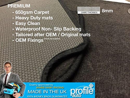 Fully Tailored Black Car Floor Mats - Made of Rubber or Carpet Choose below.