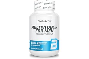 ‎BIOTECHUSA BioTechUSA Multivitamin For Men - kompleksowe wsparcie dla aktywnych mężczyzn | 38 substancji aktywnych | energia, wsparcie odporności i mięśni | ochrona antyoksydacyjna, 60 tabletek