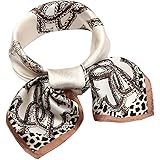 Écharpe 100 % pure soie de mûrier - 53,3 cm léger petit foulard carré - Écharpe respirante imprimée numérique avec emballage