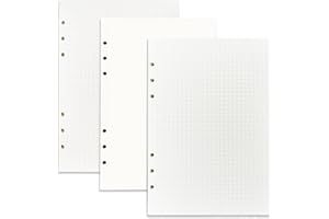 EULAPGOE A5 Carta di Ricarica, A5 Carta Foderata Ricaricabile a 6 Fori Carta a Fogli Sciolti 180 Fogli per 6 Anelli Raccoglitore Journal Notebook Diario progetti Fai da Te