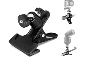 PYXEL Generic Metal Clip Clamp Grip 1/4" Screw Adapter for Camera Tripod Flash Stand Bracket