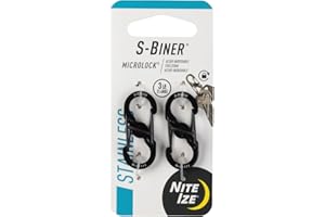 Nite Ize Mousqueton S-Biner MicroLock, lot de 2, noir, NI-LSBM-01-2R3