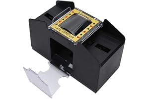 Pongnas Mescolatore di Carte, Mescolatore di Carte da Gioco Automatico Alimentato a Batteria per Poker da 1 a 4 mazzi, Rummy, ECC. Nero