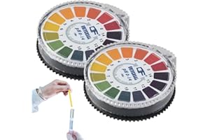 QOWIJEX 2 Pezzi Cartine Tornasole PH, PH Indicatore,Cartine Tornasole,Test PH,Intervallo di Misurazione 0-14, Ottimo per Testare Molte Solite Sostanze Quotidiane-10M