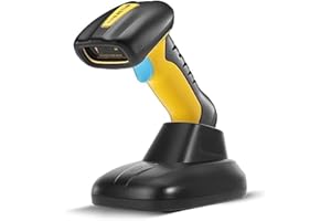 NETUM Upgraded QR Industrial Bluetooth Barcode Scanner with Charging Dock, Wireless 2D 1D Bar Code Reader 2600mAh Drop Protection Shock Dust Proof Hands Free for Windows Mac Android iOS (NT-1200)