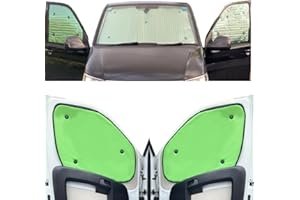COVPROTEC Thermal Blinds Compatible With Fiat Scudo (Years 1994-2006) (Front Set) With Backing Colour in Lime, Reversible